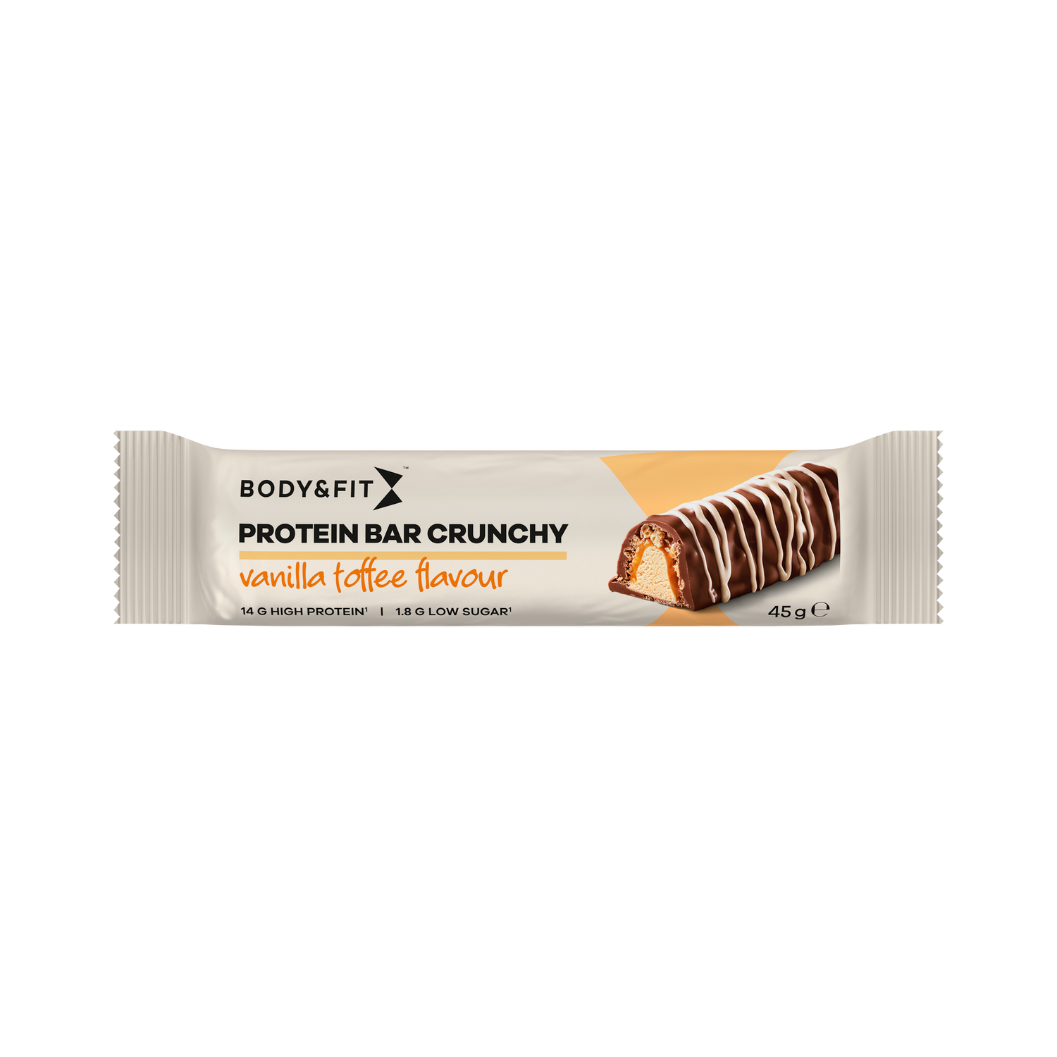 Bodyfit protein bar crunchy vanilla toffee flavour | GB