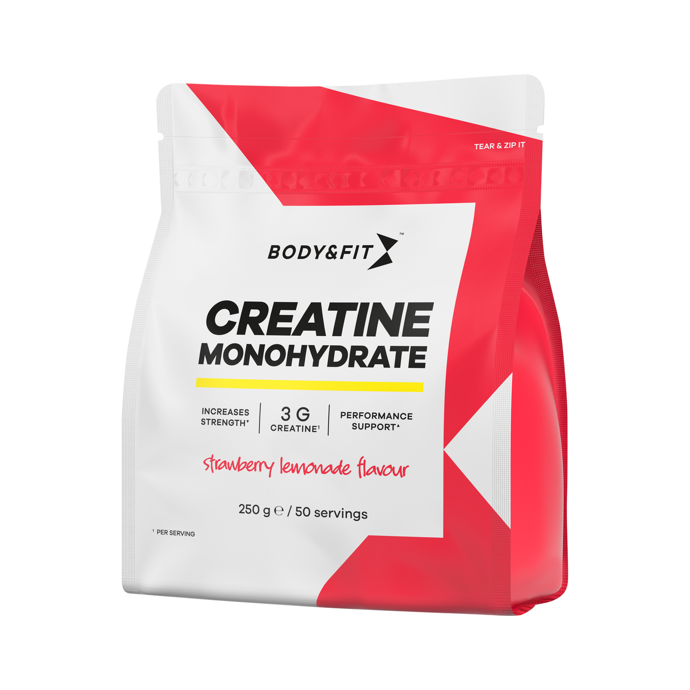 Body&Fit Creatine Monohydrate poeder – Aardbei Limonade – 250g