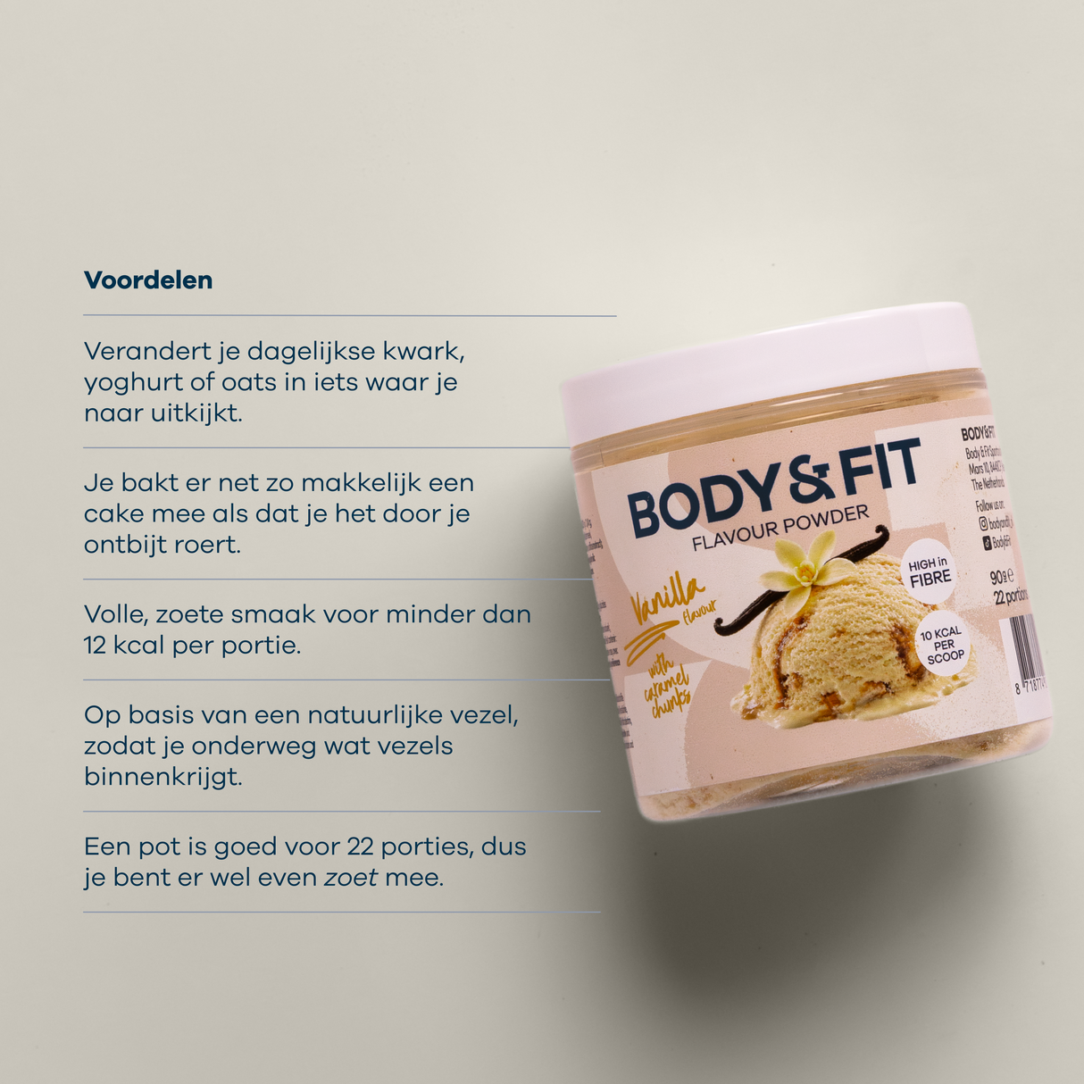 Body&Fit Flavour Powder - voordelen 90g (Strawberry)