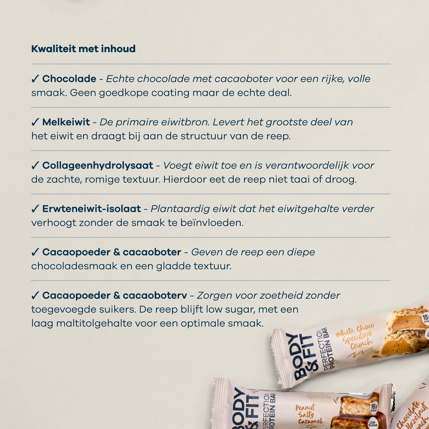 Perfection Protein Bar ingredients