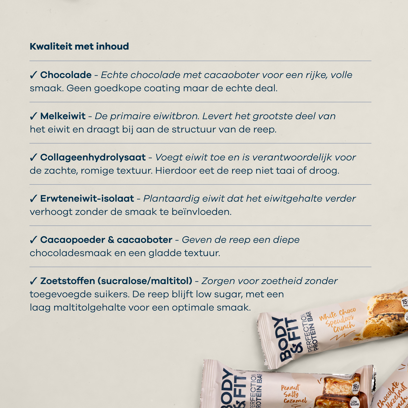 Body&Fit Perfection Protein Bar - ingredienten