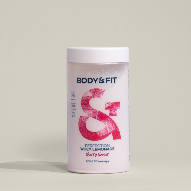 Body&Fit Perfection Whey Lemonade - hero (Cherry) | NL,nl-BE